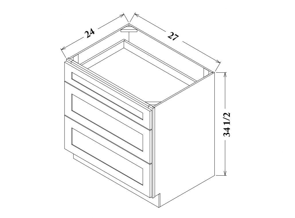 27" Wide Drawer Base Cabinet