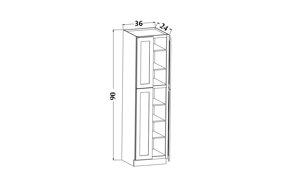 36" Wide x 90" Tall