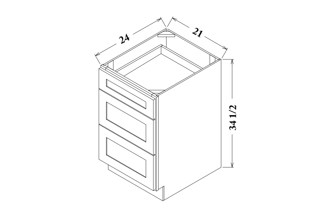 21" Wide Drawer Base Cabinet