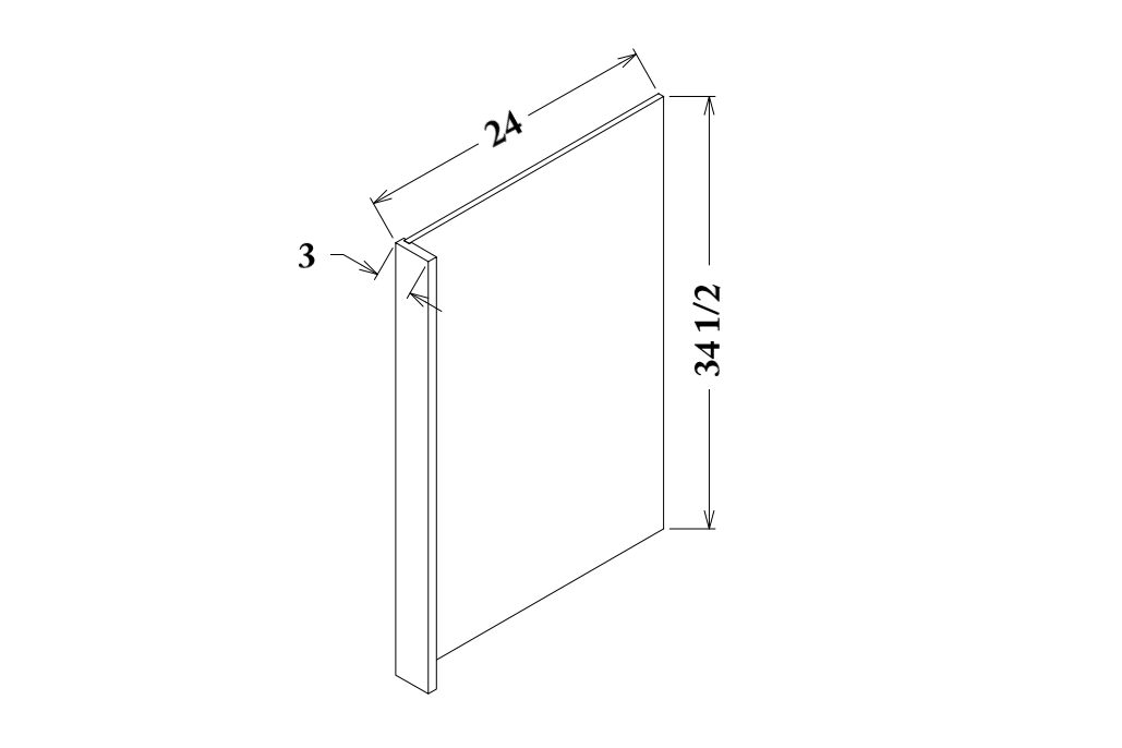 3" Dishwasher Panel