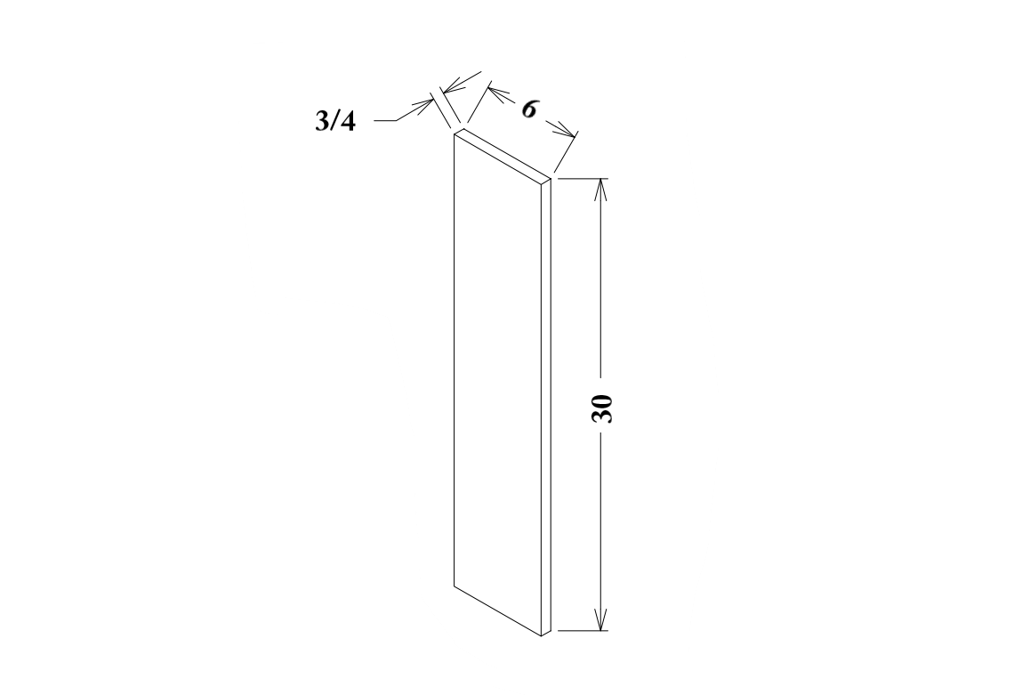 6" Wide x 30" Tall Base/Wall Filler