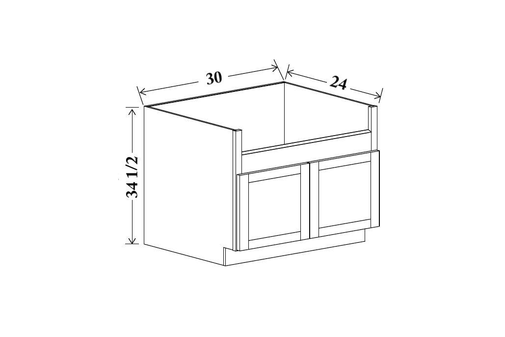 30" Wide Farm Sink Base Cabinet