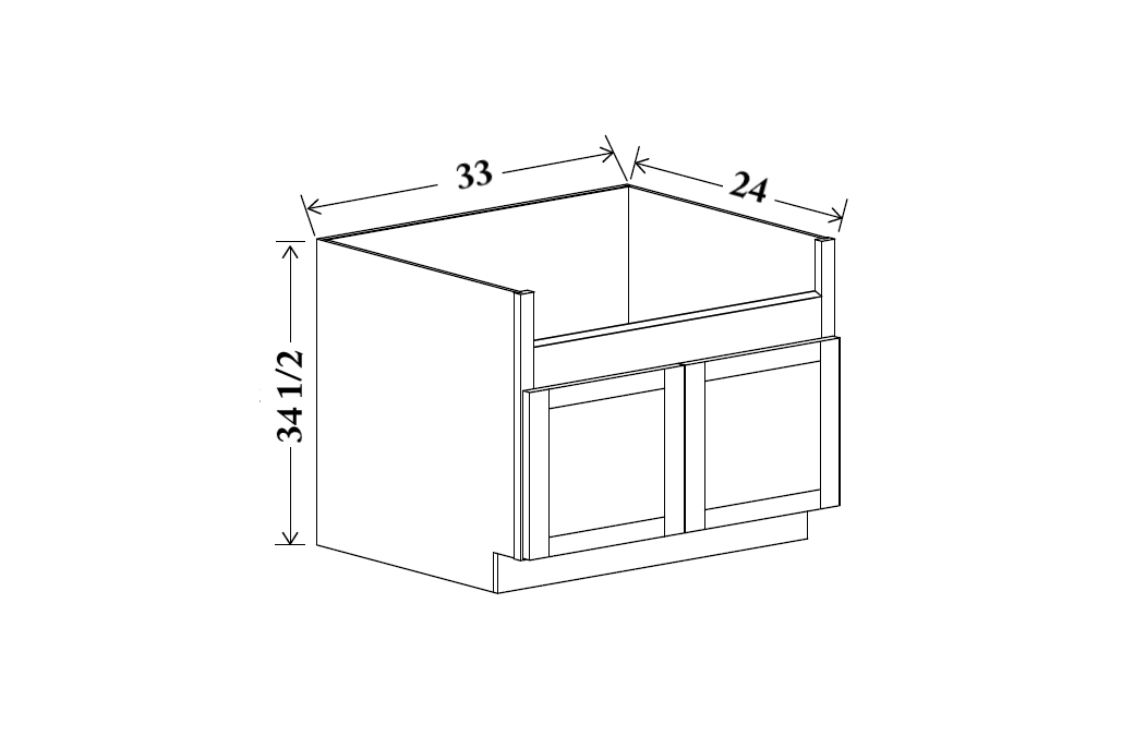 33" Wide Farm Sink Base Cabinet