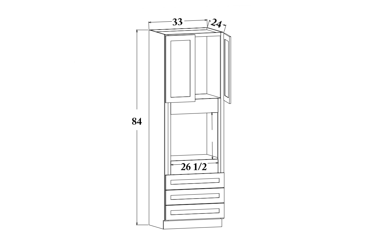 33"W x 84" Tall Oven Cabinet