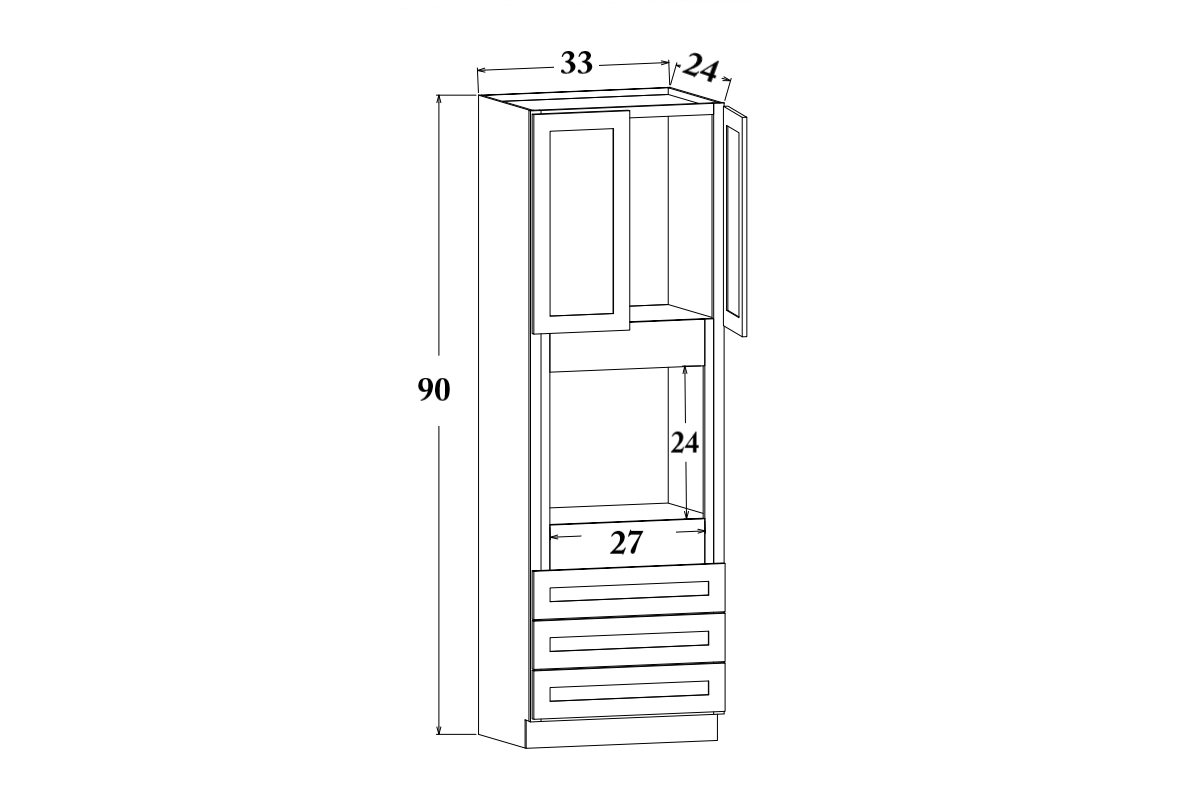 90" Tall Single Oven Cabinet