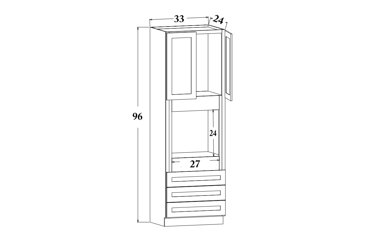 96" Tall Single Oven Cabinet