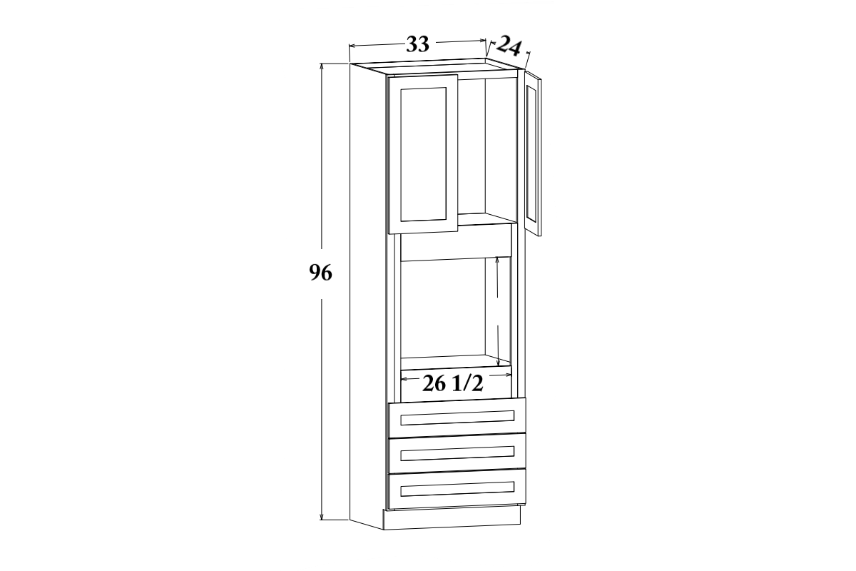 33"W x 96" Tall Oven Cabinet