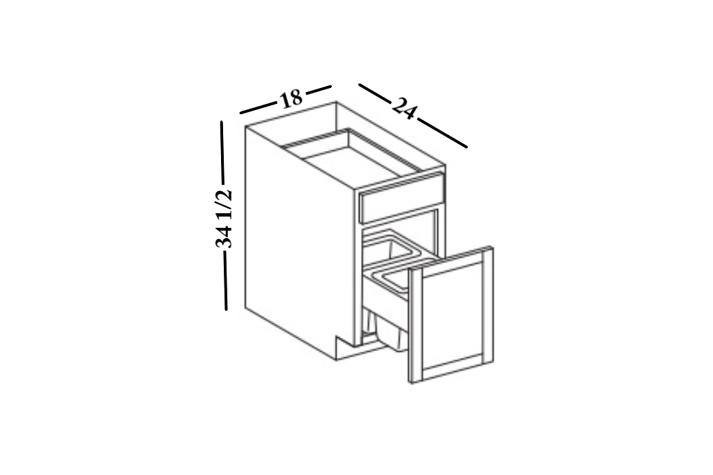 18" Wide Top Mounted Double Trash