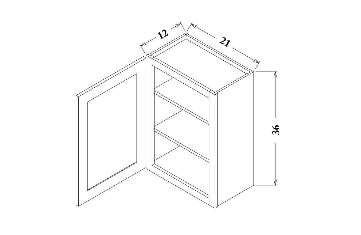 21" Wide Wall Cabinet
