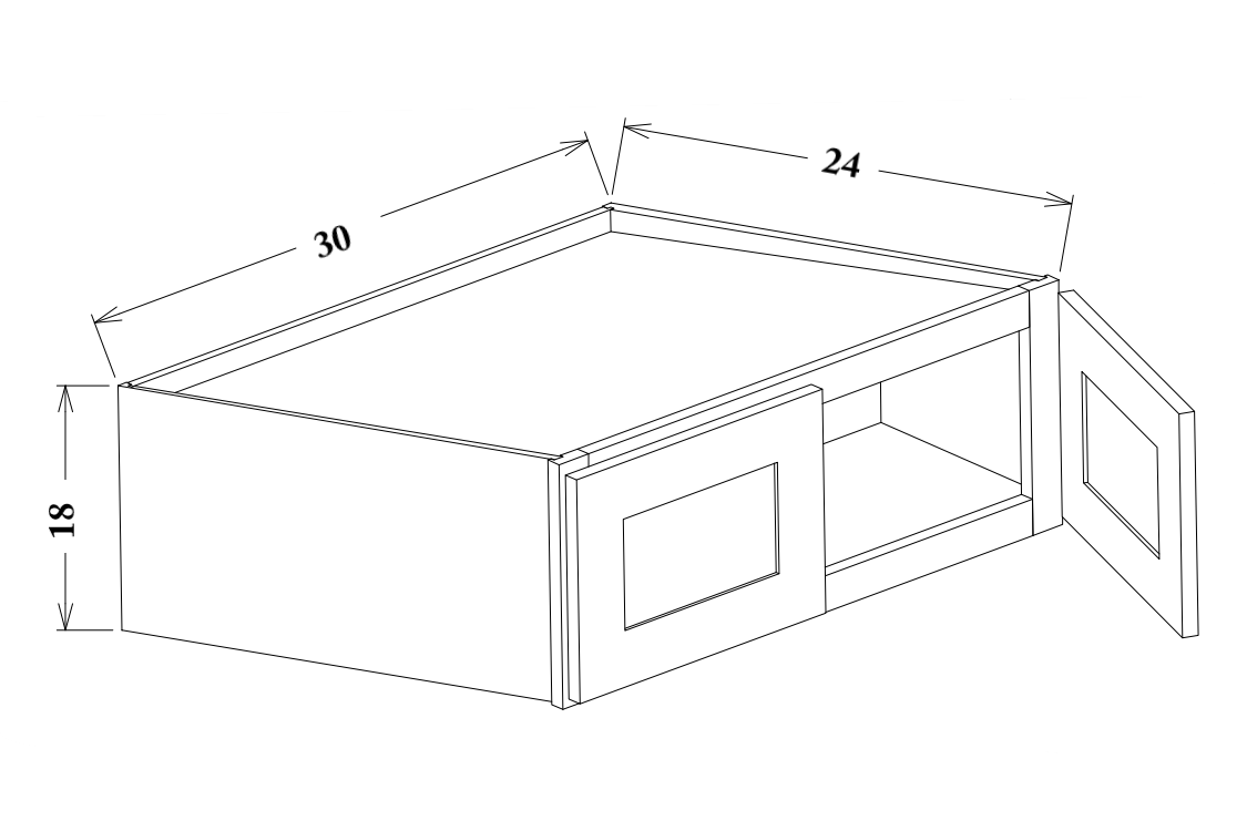 30" Wide Wall Cabinet-24" Deep