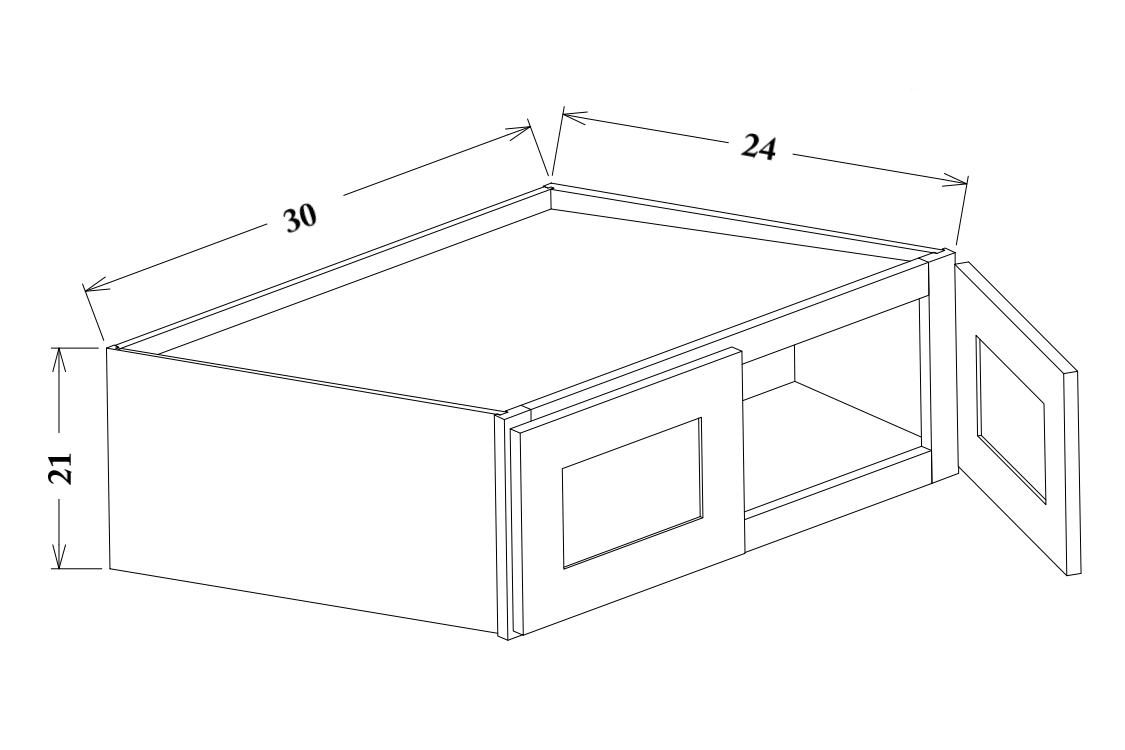 30" Wide Wall Cabinet-24" Deep