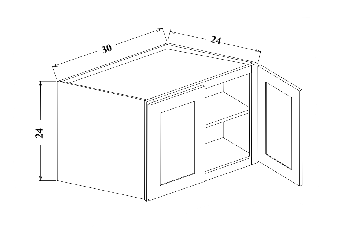 30" Wide Wall Cabinet-24" Deep