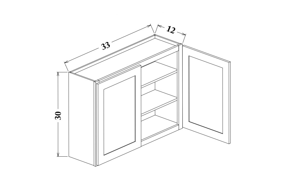 33" Wide Wall Cabinet