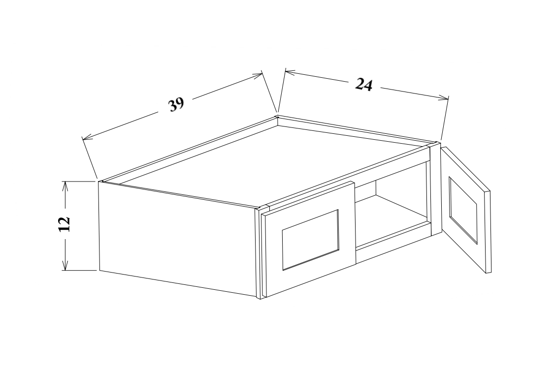 39" Wide Wall Cabinet-24" Deep