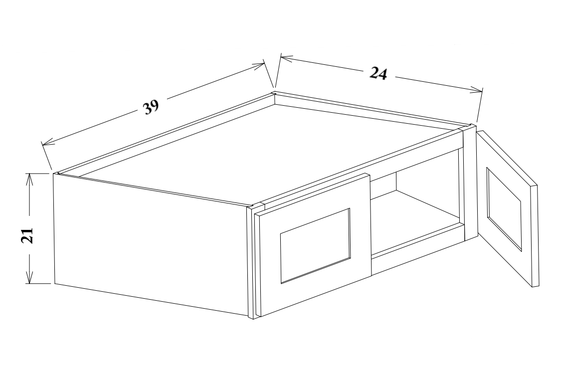 39" Wide Wall Cabinet-24" Deep