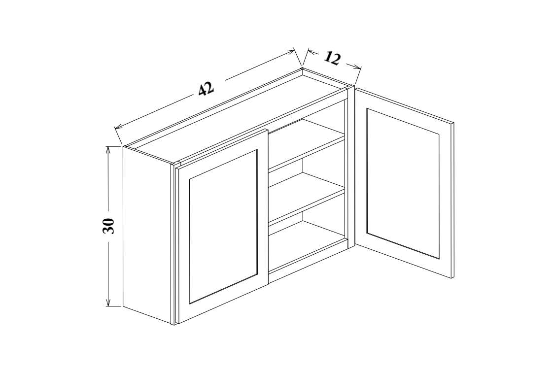 42" Wide Wall Cabinet