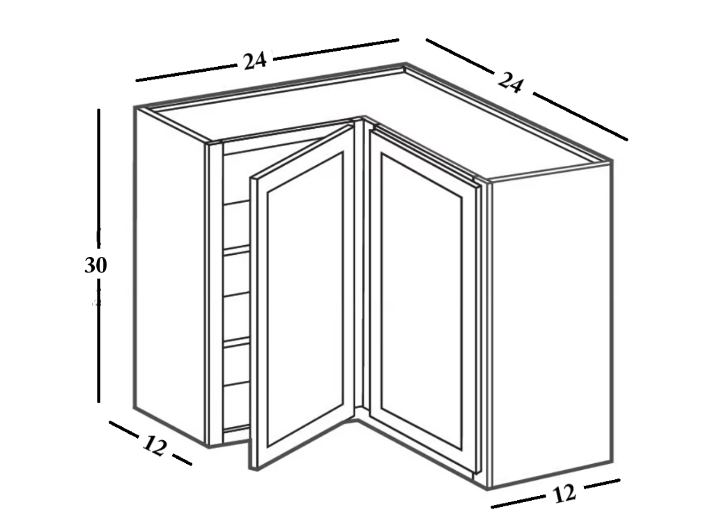 30" Tall "L" Shaped Corner Cabinet