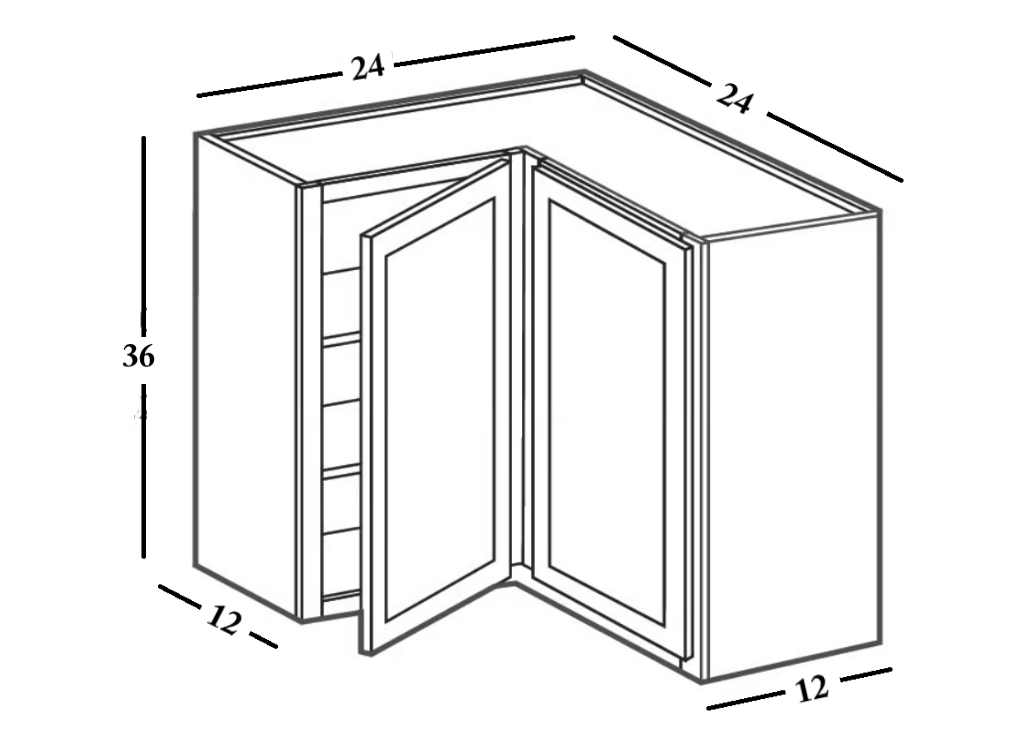 36" Tall "L" Shaped Corner Cabinet