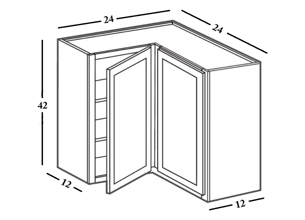 42" Tall "L" Shaped Corner Cabinet