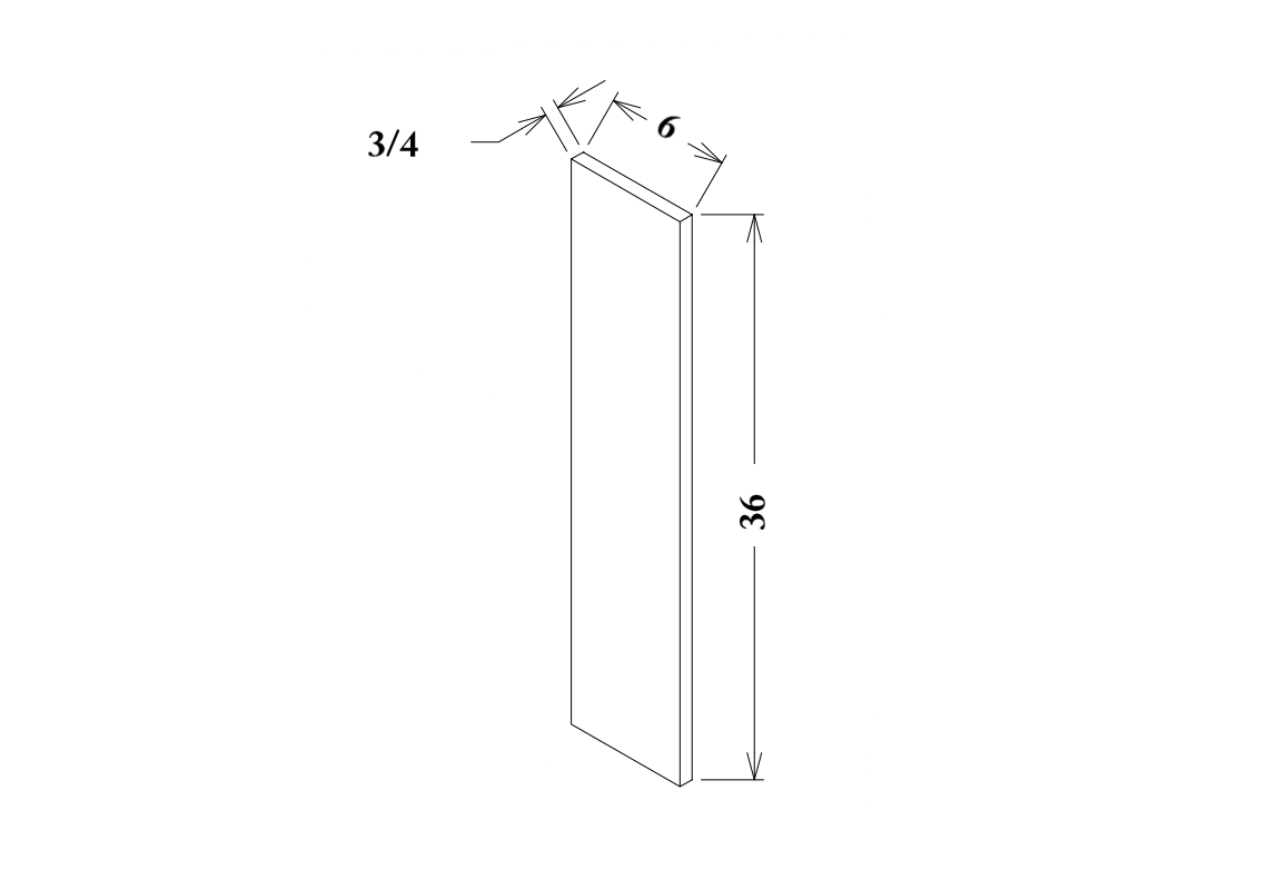 6" Wide x 36" Tall Wall Filler