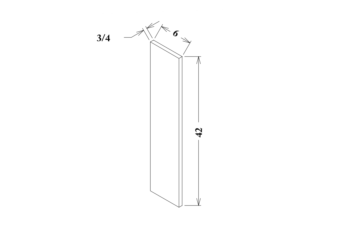 6" Wide x 42" Tall Wall Filler
