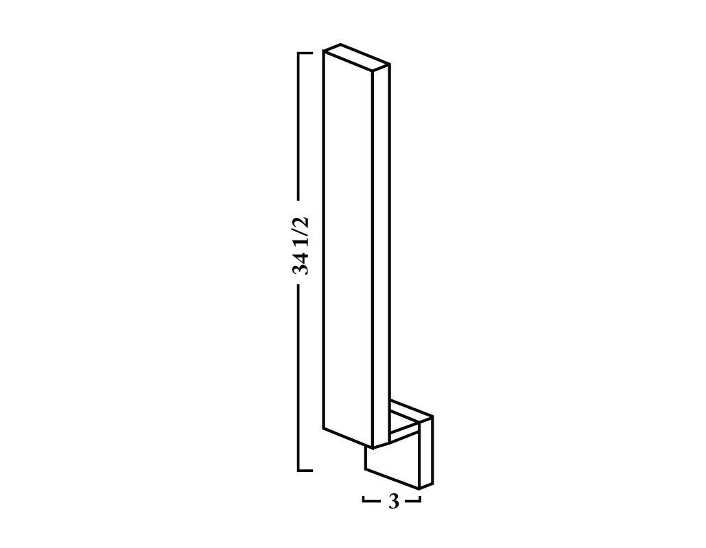 Base Filler 3" Wide x 34.5" Tall
