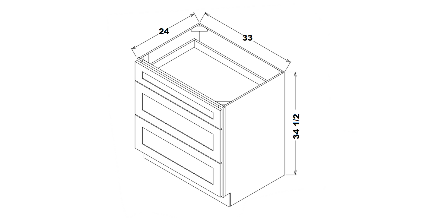33" Wide Drawer Base Cabinet