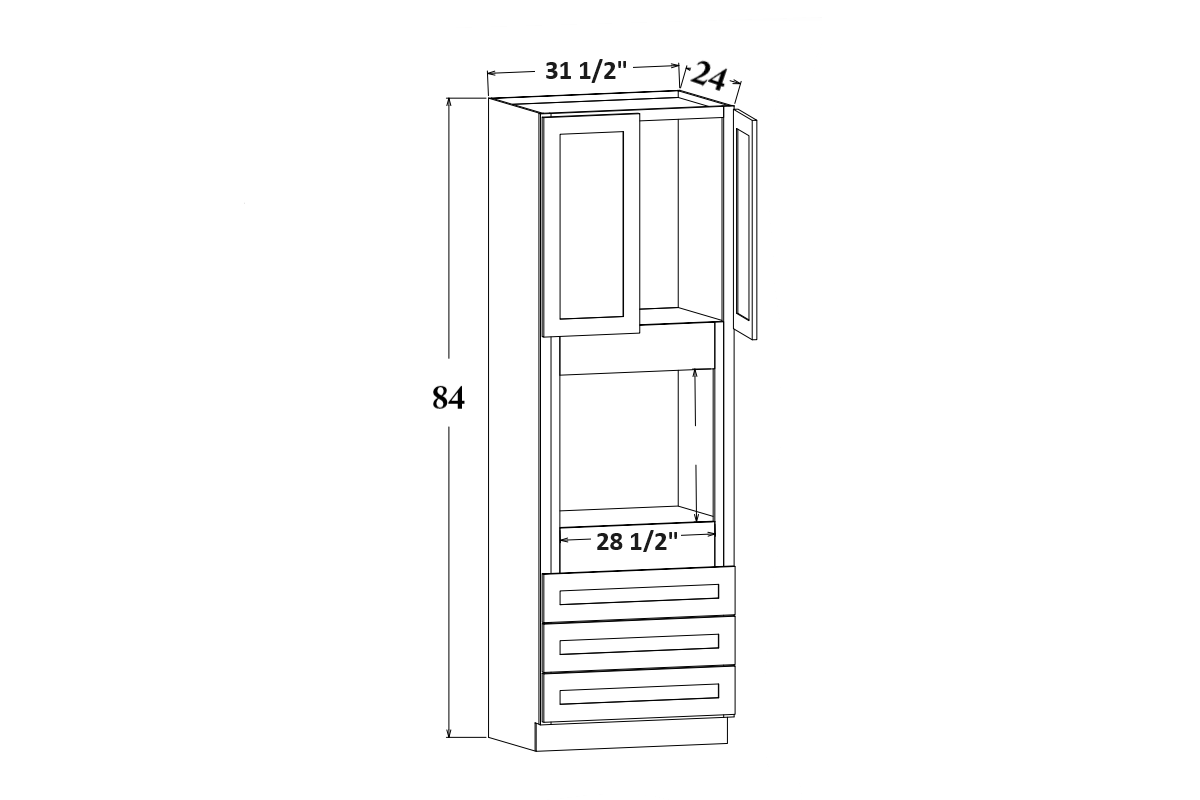 31.5"W x 84" Tall Oven Cabinet