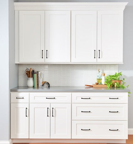 Dartmouth shaker style white wood kitchen cabinets