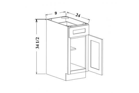 9" Wide Base Cabinet