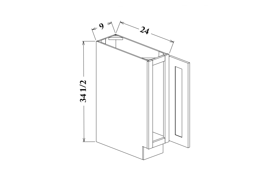 9" Wide Base Cabinet