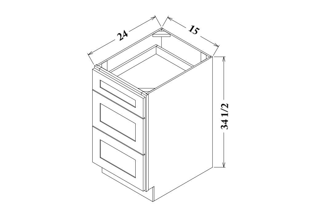 15" Wide Drawer Base Cabinet