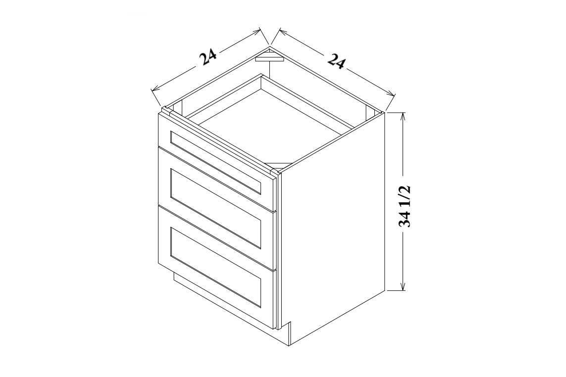 24" Wide Drawer Base Cabinet