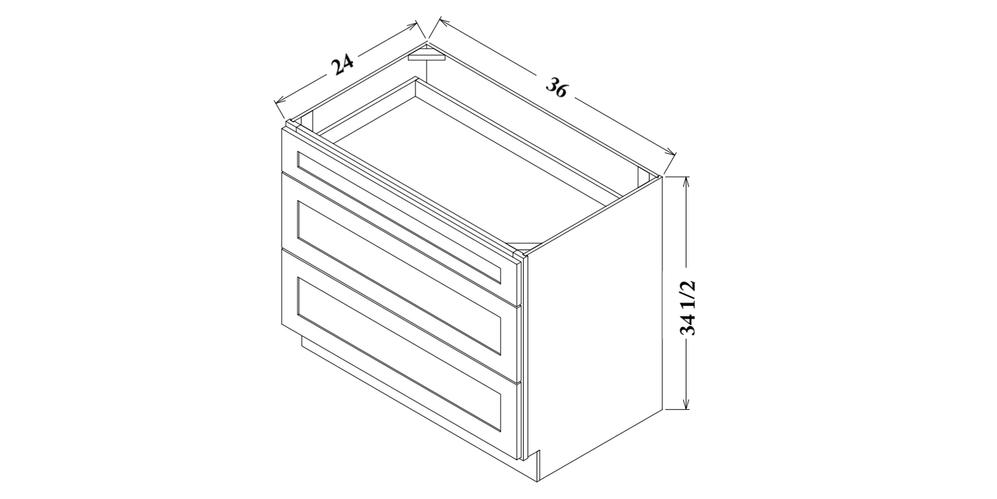 36" Wide Drawer Base Cabinet