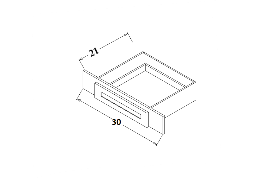 30" Wide x 7" Tall Knee Drawer