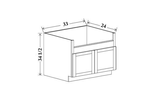 33" Wide Farm Sink Base Cabinet
