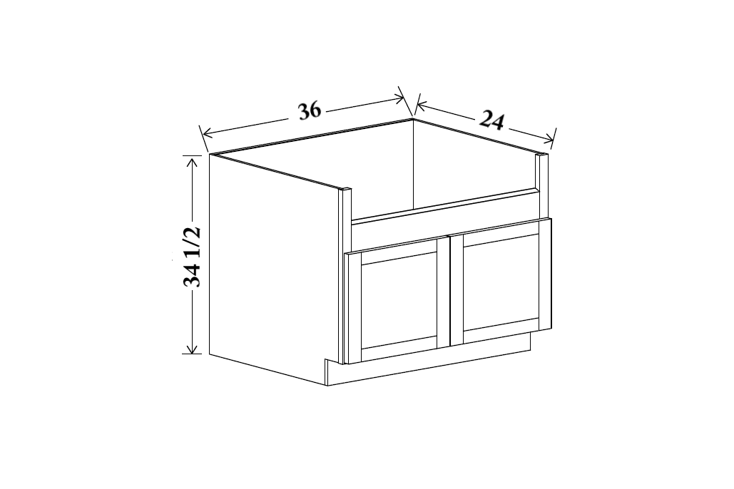 36" Wide Farm Sink Base Cabinet