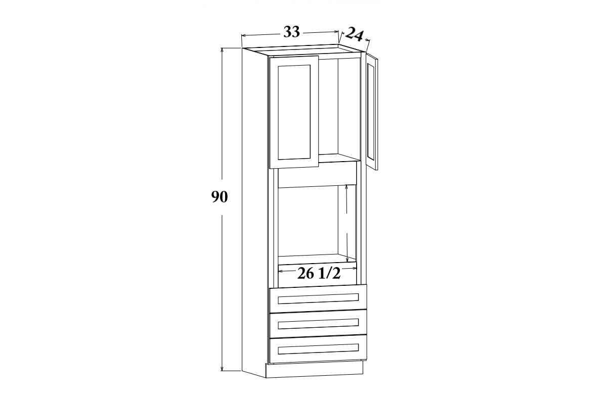 33"W x 90" Tall Oven Cabinet