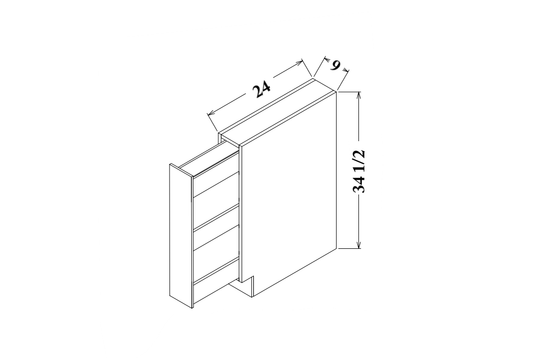 9" Wide Base, Spice Cabinet