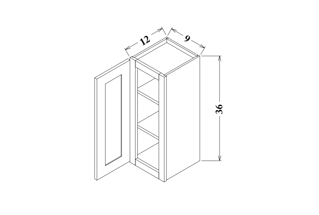 9" Wide Wall Cabinet