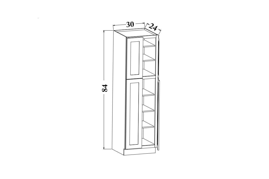 30" Wide x 84" Tall