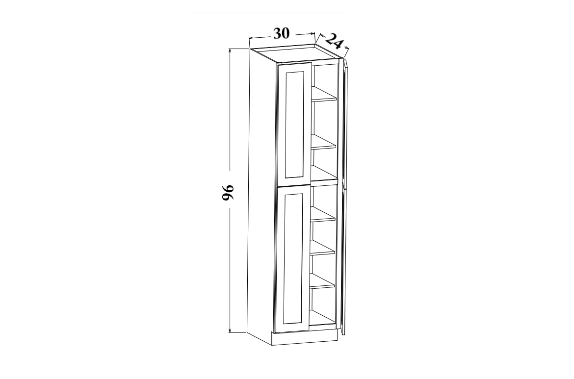 30" Wide x 96" Tall